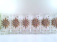 Load image into Gallery viewer, Atomic 22-Karat Gold North Star Mid-Century Highball Glasses (Set of 6)
