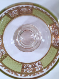 Load image into Gallery viewer, Culver Mid-Century Prada Green &amp; 22-Karat Gold Small Martini - Whisky Glasses (Set of 4)

