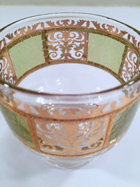 Load image into Gallery viewer, Culver Mid-Century Prada Green &amp; 22-Karat Gold Small Martini - Whisky Glasses (Set of 4)
