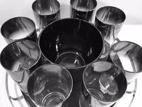 Load image into Gallery viewer, Vitreon Queens Luster - Mid-Century Bar Set with Carrier (7  Glasses, Ice Container and Carrier)
