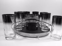 Load image into Gallery viewer, Vitreon Queens Luster - Mid-Century Bar Set with Carrier (7  Glasses, Ice Container and Carrier)
