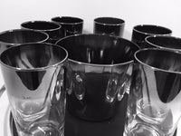 Load image into Gallery viewer, Vitreon Queens Luster - Mid-Century Bar Set with Carrier (7  Glasses, Ice Container and Carrier)
