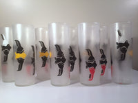 Load image into Gallery viewer, Federal Glass Mid-Century Under the Sea Fish Collins Glasses with Red Carrier (Set of 8 Glasses and Carrier)
