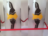 Load image into Gallery viewer, Federal Glass Mid-Century Under the Sea Fish Collins Glasses with Red Carrier (Set of 8 Glasses and Carrier)
