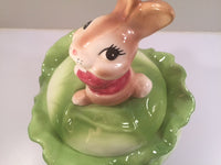 Load image into Gallery viewer, Metlox Bunny on Cabbage Vintage Cookie Jar
