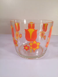 Load image into Gallery viewer, Royal Kendall Signed Retro Vintage Orange and Yellow Flower Power Ice Container
