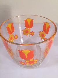Load image into Gallery viewer, Royal Kendall Signed Retro Vintage Orange and Yellow Flower Power Ice Container
