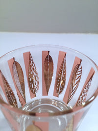 Load image into Gallery viewer, Fred Press Signed Mid-Century Pink and Clear 22-Karat Gold Leaves Whiskey Glasses (Set of 4)
