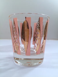 Load image into Gallery viewer, Fred Press Signed Mid-Century Pink and Clear 22-Karat Gold Leaves Whiskey Glasses (Set of 4)
