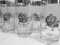 Load image into Gallery viewer, Georges Briard Signed Mid-Century Sterling Silver Lion Highball Glasses (Set of 8)
