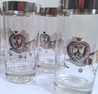 Load image into Gallery viewer, Georges Briard Signed Mid-Century Sterling Silver Lion Highball Glasses (Set of 8)
