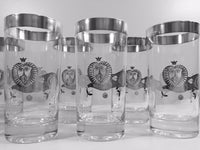 Load image into Gallery viewer, Georges Briard Signed Mid-Century Sterling Silver Lion Highball Glasses (Set of 8)
