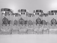 Load image into Gallery viewer, Georges Briard Signed Mid-Century Sterling Silver Lion Highball Glasses (Set of 8)
