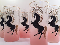 Load image into Gallery viewer, Libbey Mid-Century Art Deco Prancing Horse Highball Glasses (Set of 6)
