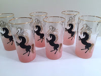 Load image into Gallery viewer, Libbey Mid-Century Art Deco Prancing Horse Highball Glasses (Set of 6)

