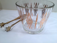 Load image into Gallery viewer, Hollywood Regency Mid-Century 11-Piece Atomic Bar Set (8 Highball Glasses, Ice Container, Tongs and Carrier)
