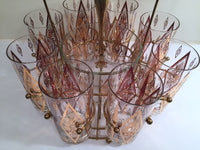 Load image into Gallery viewer, Hollywood Regency Mid-Century 11-Piece Atomic Bar Set (8 Highball Glasses, Ice Container, Tongs and Carrier)
