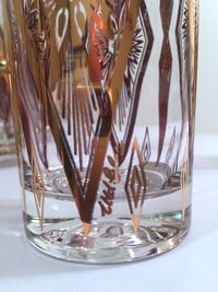 Load image into Gallery viewer, Hollywood Regency Mid-Century 11-Piece Atomic Bar Set (8 Highball Glasses, Ice Container, Tongs and Carrier)
