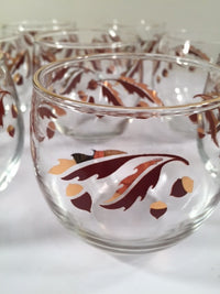 Load image into Gallery viewer, Federal Glass Mid-Century 22-Karat Gold Acorn Roly-Poly Set (Set of 8 Glasses)
