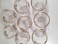 Load image into Gallery viewer, Federal Glass Mid-Century 22-Karat Gold Acorn Roly-Poly Set (Set of 8 Glasses)

