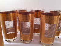 Load image into Gallery viewer, Pasinski Signed Mid-Century 22-Karat Gold Highball Glasses (Set of 8)
