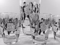 Load image into Gallery viewer, Libbey - Mid-Century &quot;City Life&quot; 7-Piece Cocktail Set (6 Glasses, 1 Shaker)
