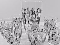 Load image into Gallery viewer, Libbey - Mid-Century &quot;City Life&quot; 7-Piece Cocktail Set (6 Glasses, 1 Shaker)
