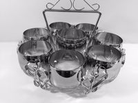 Load image into Gallery viewer, Vitreon Queen&#39;s Luster Mid-Century Roly Poly Set and Carrier (8 Glasses and Round Carrier)
