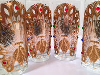 Load image into Gallery viewer, Culver Signed Mid-Century 22-Karat Gold Peacock Highball Glasses (Set of 4)
