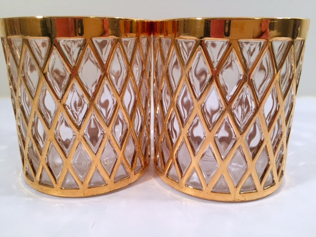Imperial Glass Sekai Ichi 22-Karat Gold Mid-Century Old Fashion Glasses (Set of 2)