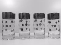 Load image into Gallery viewer, Vitreon Queens Luster Mid-Century Silver Polka Dot Platinum Glasses (Set of 4)
