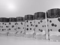 Load image into Gallery viewer, Vitreon Queens Luster Mid-Century Silver Polka Dot Platinum Glasses (Set of 6)
