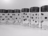 Load image into Gallery viewer, Vitreon Queens Luster Mid-Century Silver Polka Dot Platinum Glasses (Set of 6)
