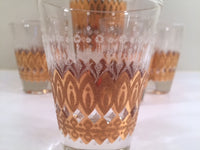 Load image into Gallery viewer, Pasinski Signed Mid-Century 22-Karat Gold 7-Piece Cocktail Set (1 Shaker and 6 Glasses)
