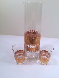 Load image into Gallery viewer, Pasinski Signed Mid-Century 22-Karat Gold Cocktail Set (1 Pitcher and 2 Glasses)
