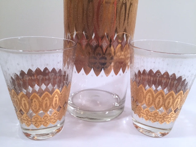 Pasinski Signed Mid-Century 22-Karat Gold Highball Glasses (Set of