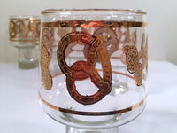 Load image into Gallery viewer, Culver Signed Mid-Century 22-Karat Gold Peanuts and Pretzels Glasses (Set of 6)
