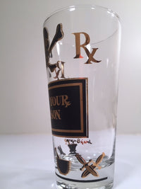 Load image into Gallery viewer, Georges Briard Signed Mid-Century Black &amp; 22-Karat Gold Mix Your Poison Single Glass
