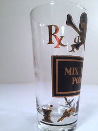 Load image into Gallery viewer, Georges Briard Signed Mid-Century Black &amp; 22-Karat Gold Mix Your Poison Single Glass
