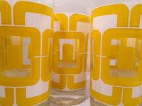 Load image into Gallery viewer, Libbey Retro Yellow and White Links Glasses (Set of 8)
