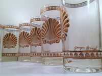 Load image into Gallery viewer, Georges Briard Signed Mid-Century 22-karat Gold Sea Shell Highball Glasses (Set of 8)
