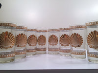 Load image into Gallery viewer, Georges Briard Signed Mid-Century 22-karat Gold Sea Shell Highball Glasses (Set of 8)

