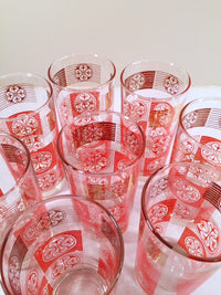 Load image into Gallery viewer, Libbey Mid-Century Orange and 22-Karat Gold Retro Glasses (Set of 8)
