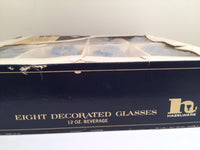 Load image into Gallery viewer, Hazel Atlas Mid-Century Hazelware Blue Flower Power Glasses (Set of 8)
