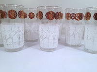 Load image into Gallery viewer, Anchor Hocking Mid-Century &quot;Happy Time&quot; Ballerina 8-Piece Set (Set of 8 Glasses with Original Box)
