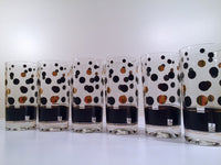 Load image into Gallery viewer, Fred Press Signed Mid-Century Black and 22-Karat Gold Bubble Glasses (Set of 6)
