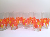 Load image into Gallery viewer, Libbey &quot;Informals&quot; Orange and Yellow Retro Loop Glasses (Set of 8)
