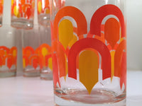 Load image into Gallery viewer, Libbey &quot;Informals&quot; Orange and Yellow Retro Loop Glasses (Set of 8)
