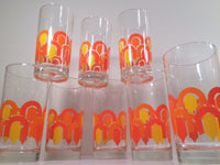 Load image into Gallery viewer, Libbey &quot;Informals&quot; Orange and Yellow Retro Loop Glasses (Set of 8)
