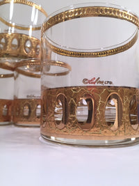 Load image into Gallery viewer, Culver Signed Antigua Mid-Century 22-Karat Gold Rock Glasses (Set of 6)
